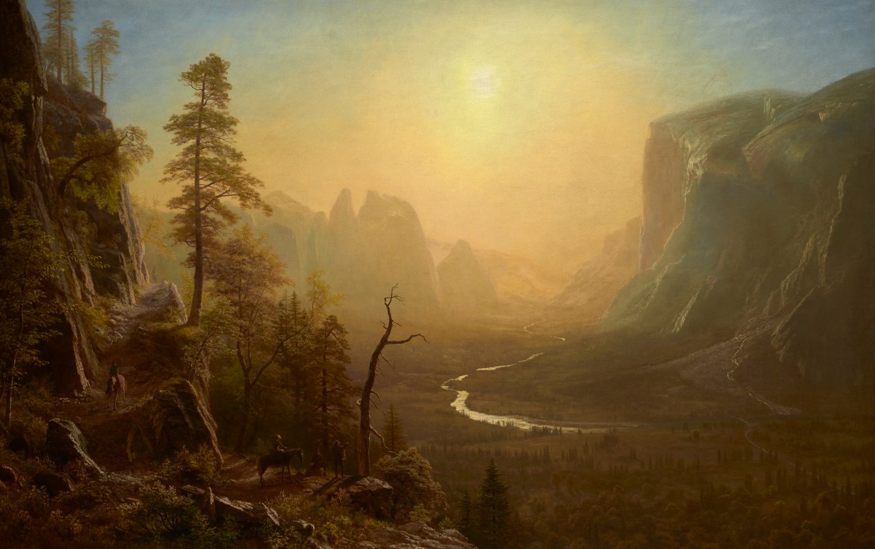Yosemite Valley, Glacier Point Trail af Albert Bierstadt