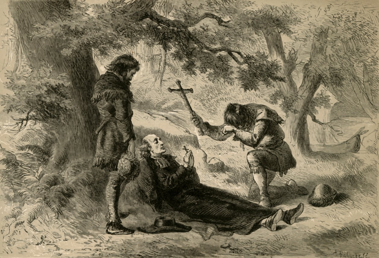 Fader Marquettes død, 1877. af Albert Bobbett