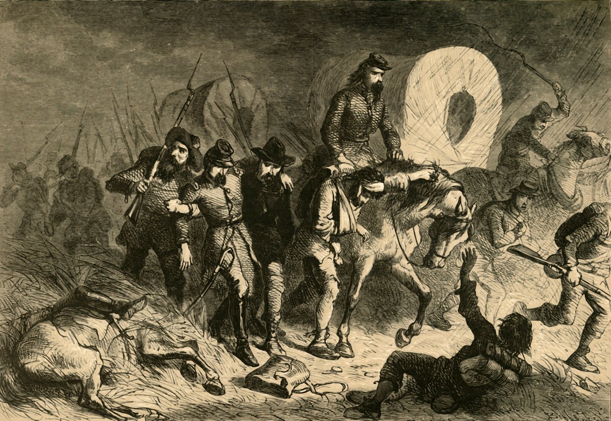 De konfødereredes tilbagetog fra Shiloh, 1878. af Albert Bobbett