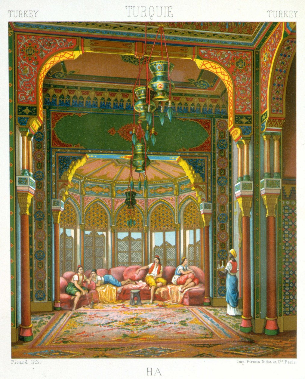 Harem i Tyrkiet - i "" Det historiske kostume"" af Racinet af Albert Charles August Racinet