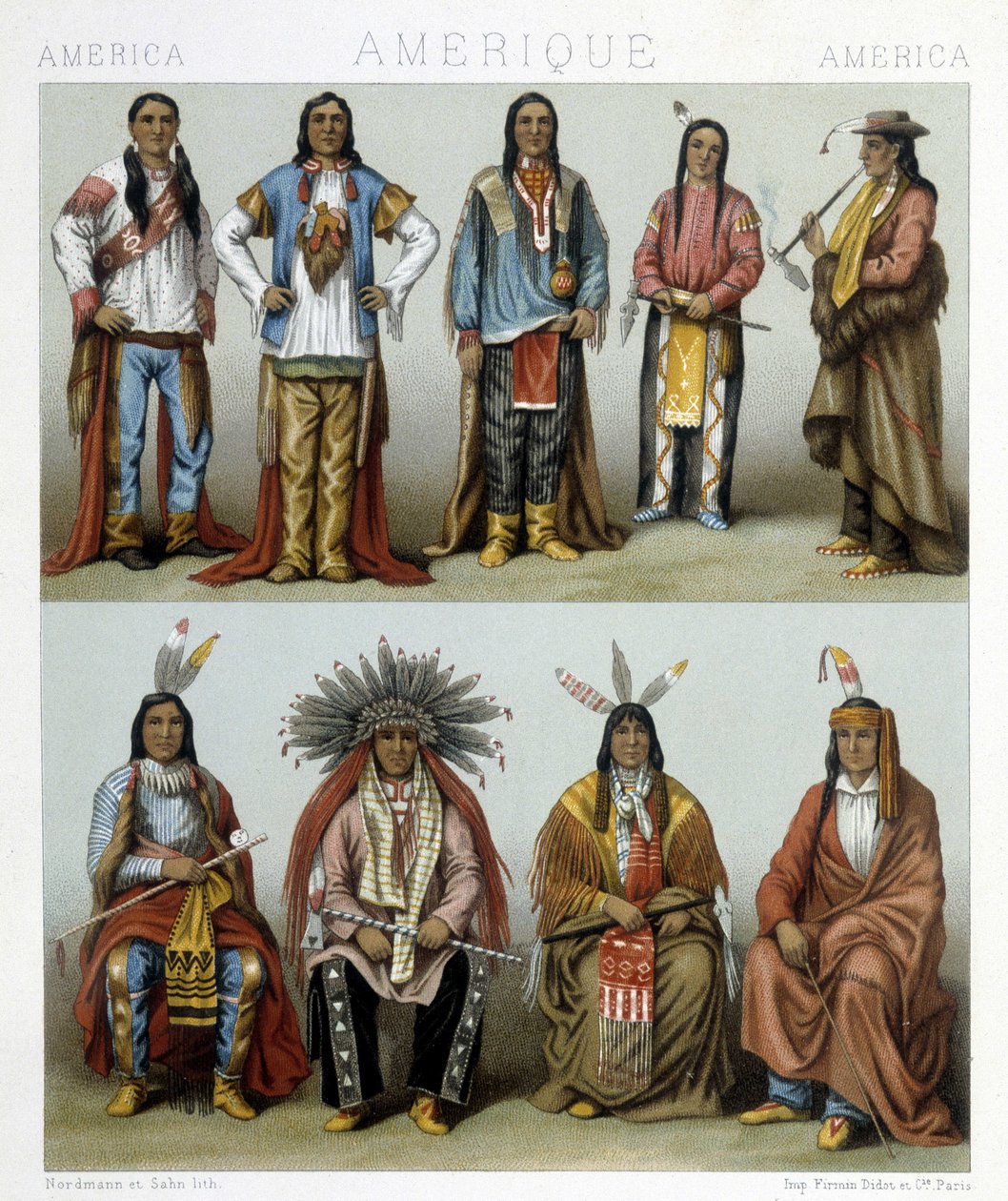 Illustration i "Det historiske kostume" af Racinet af Albert Charles August Racinet