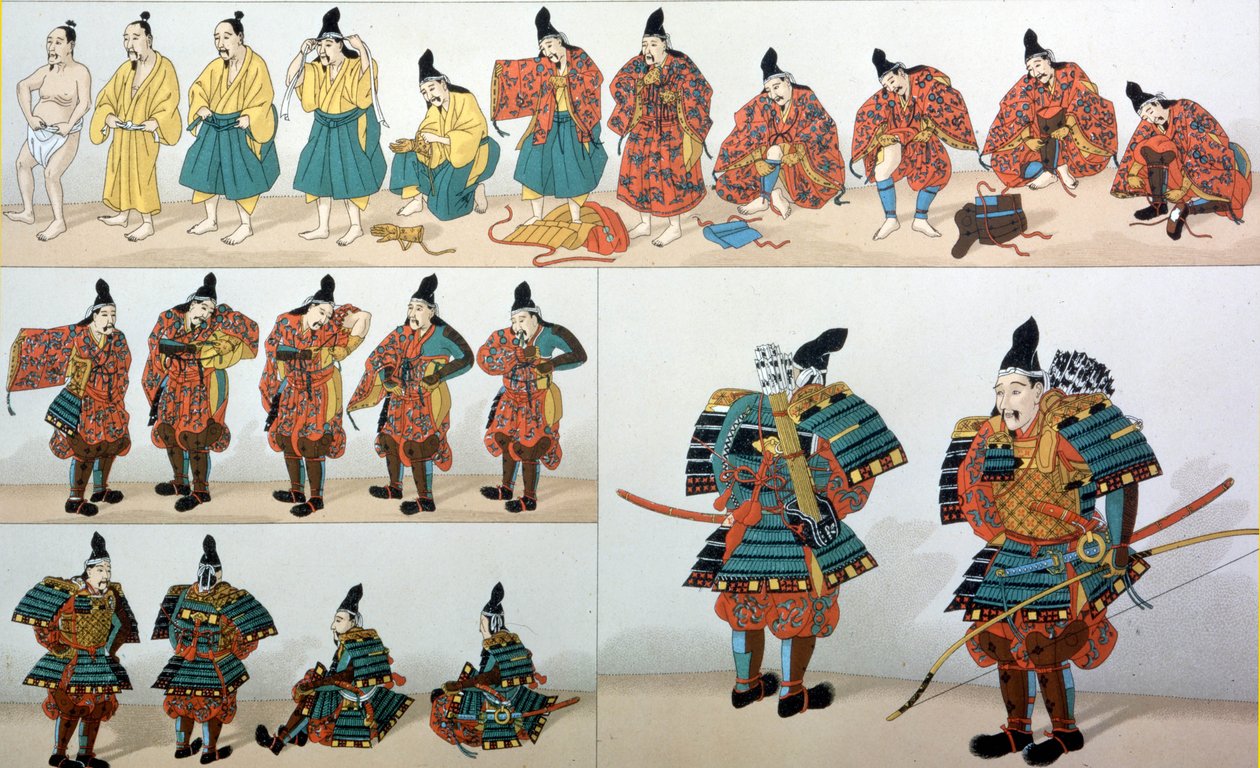 Samurai-uniformer, illustration fra 