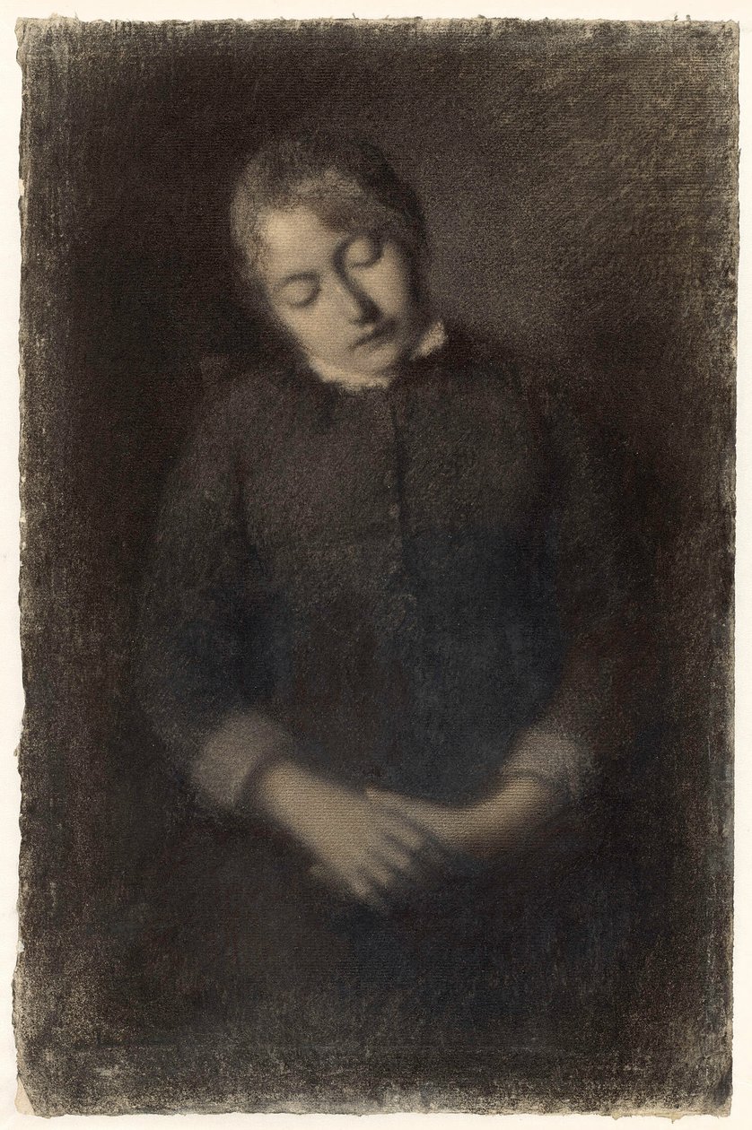 Portræt af kunstnerens sovende hustru (Marie Guilloux) af Albert Charles Lebourg