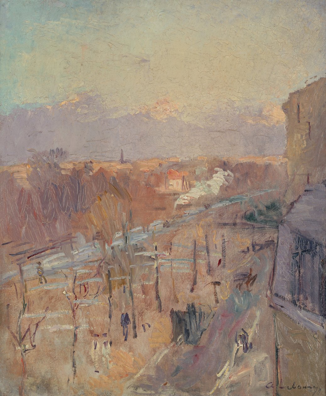 Avenue in Paris after a Storm (olie på lærred) af Albert Charles Lebourg