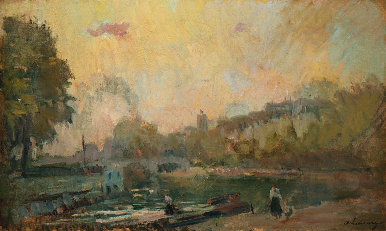 Bredden af Seinen ved St. Cloud af Albert Charles Lebourg