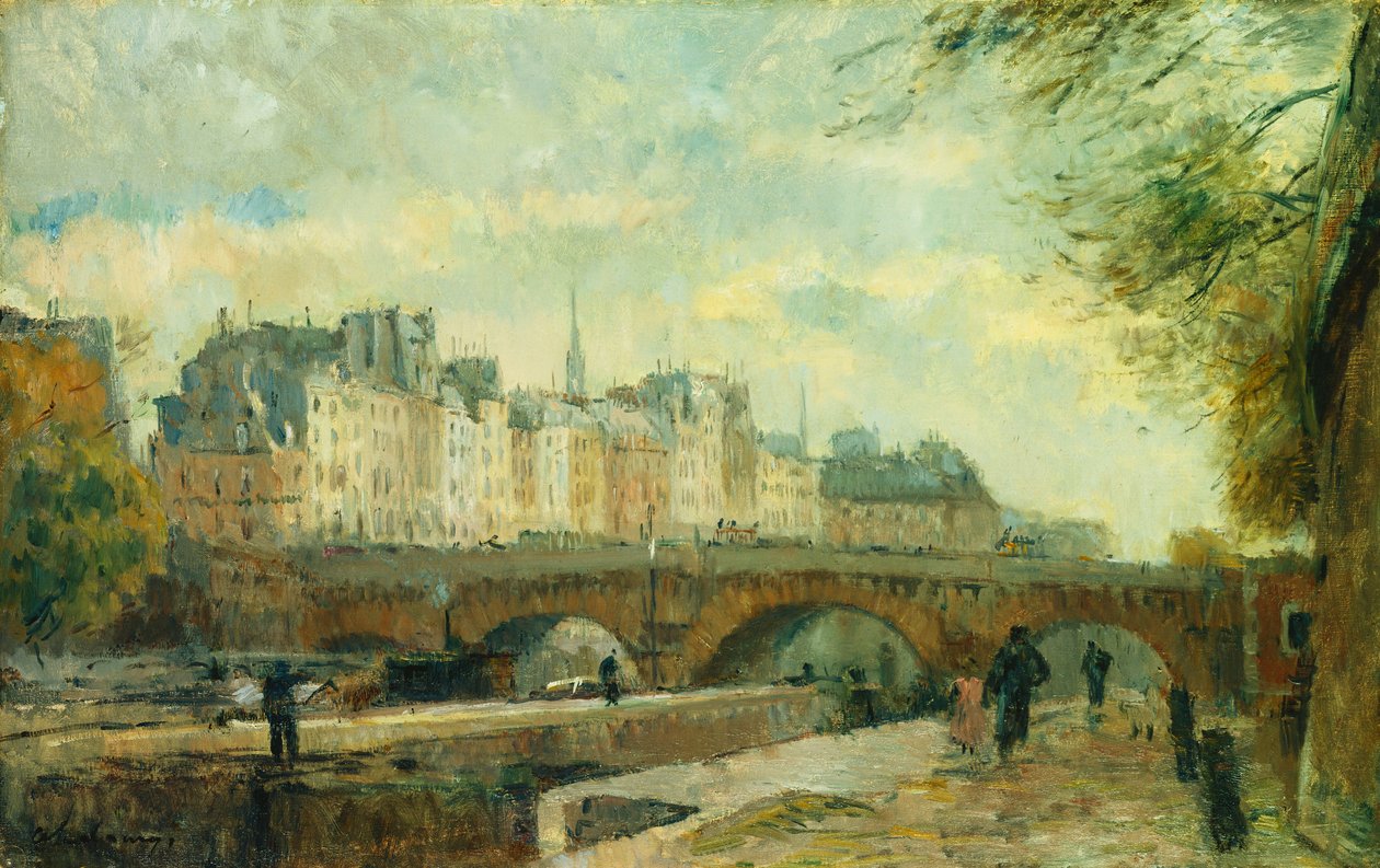 Byens Nye Bro; Le Pont Neuf de la Cite, af Albert Charles Lebourg