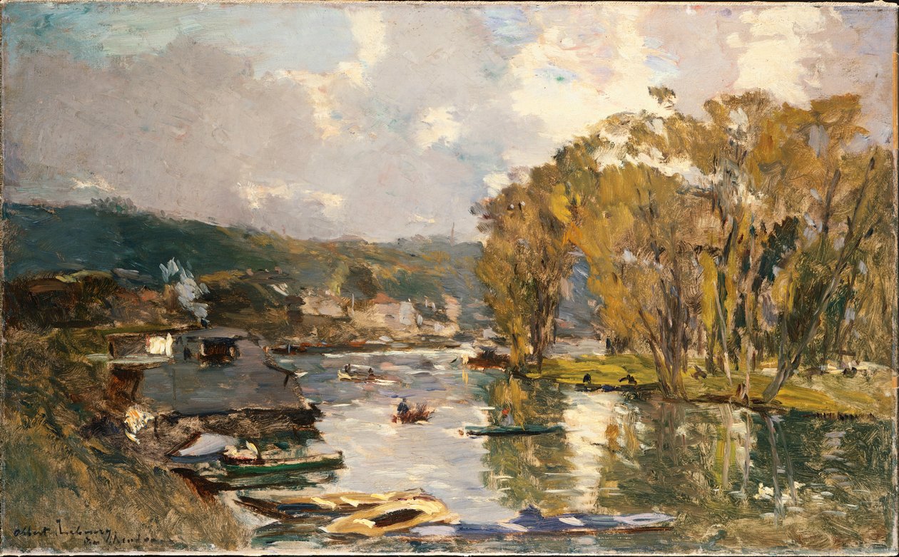 Den lille gren af Seinen ved Bas-Meudon en efterårsaften, 1893 af Albert Charles Lebourg