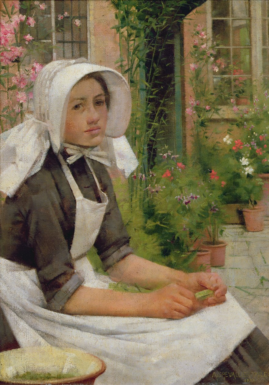 Pige, der skalder ærter af Albert Chevallier Tayler