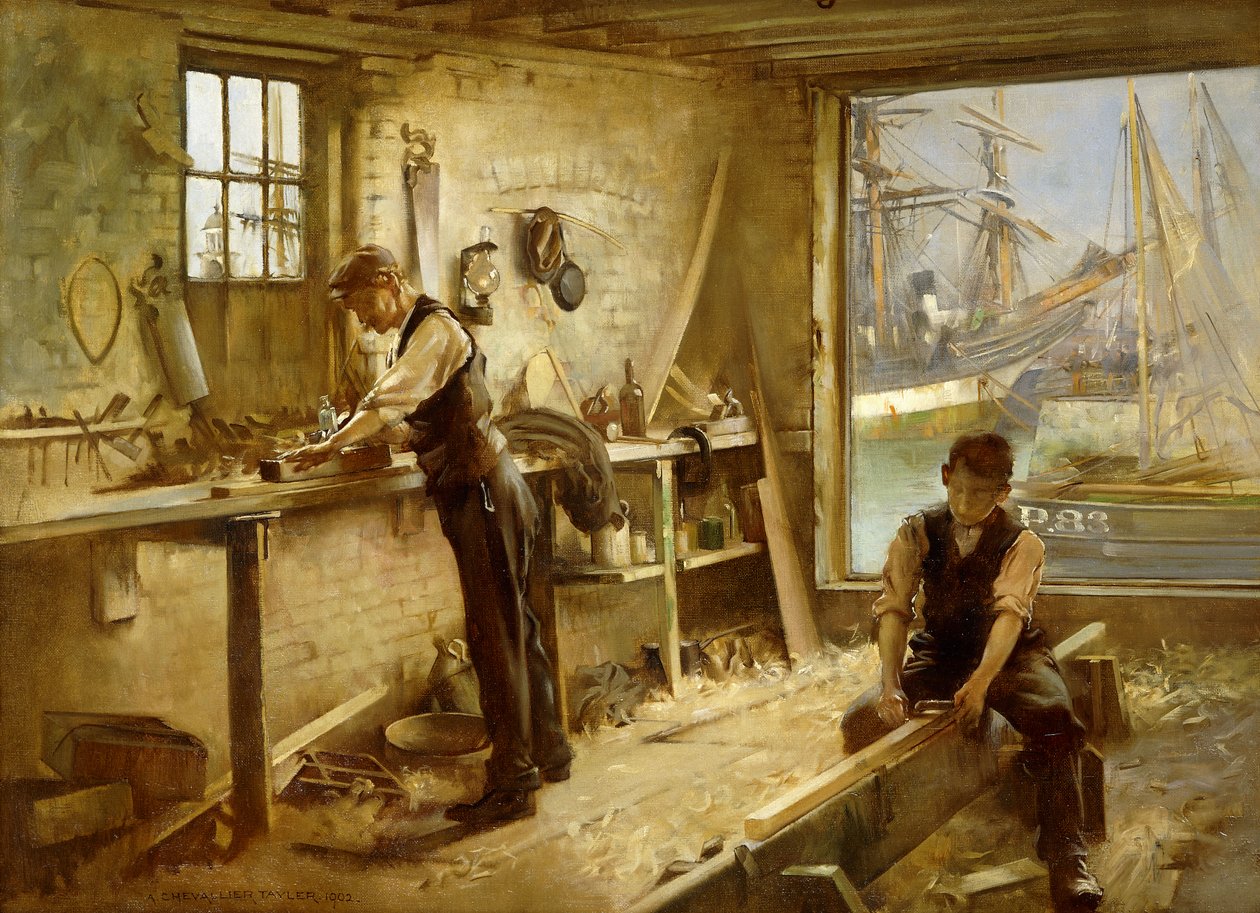 Skibsbyggerens Værksted, 1902 af Albert Chevallier Tayler