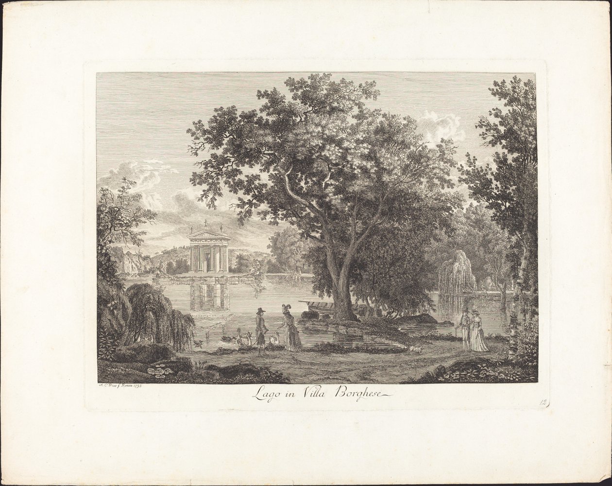 Lago i villa Borghese af Albert Christoph Dies