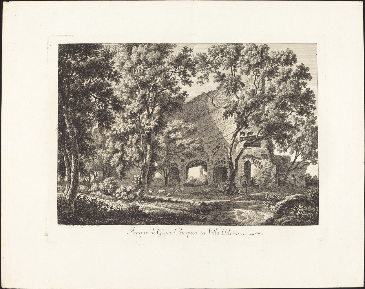 Den olympiske Jupiters tempel i Villa Adriana af Albert Christoph Dies