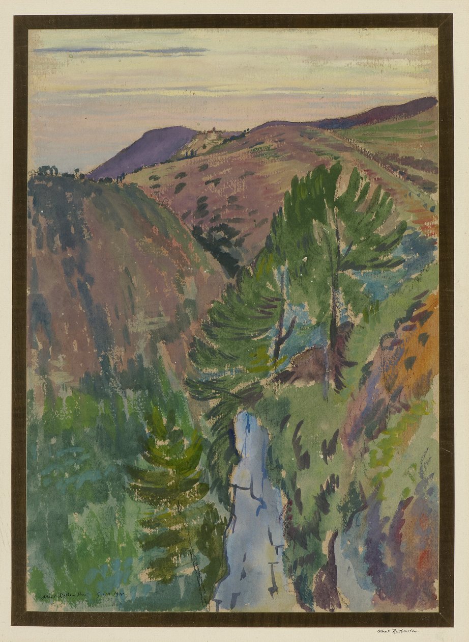 Landskab i Grasse af Albert Daniel Rutherston