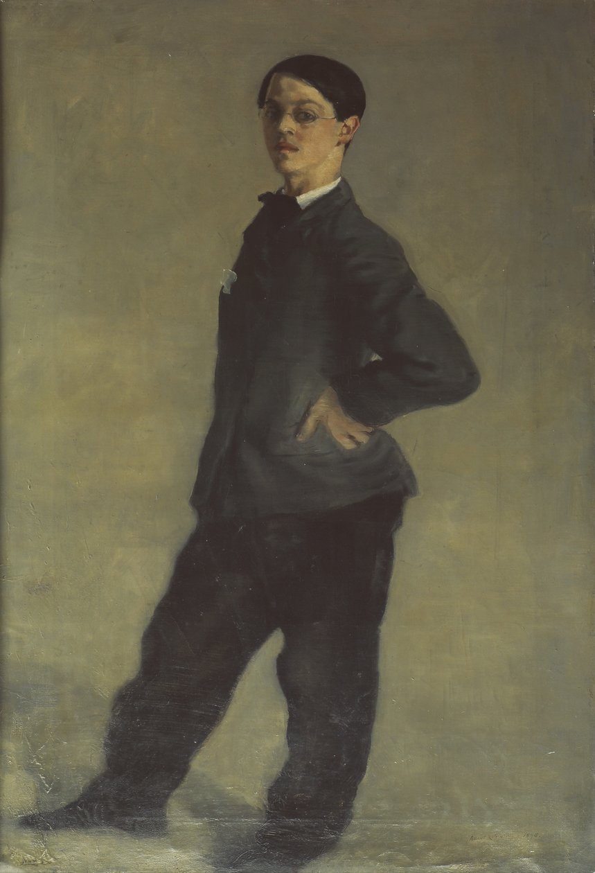 Selvportræt af kunstneren i en alder af 16 år af Albert Daniel Rutherston