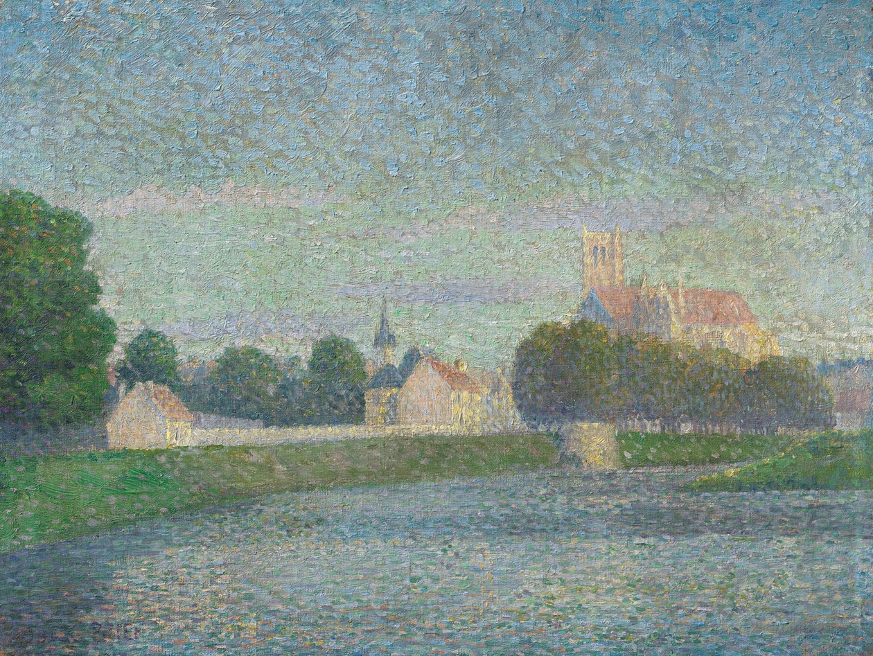 Tysk: Morgen auf der Marne in Meaux Morgen på Marne ved Meaux af Albert Dubois-Pillet