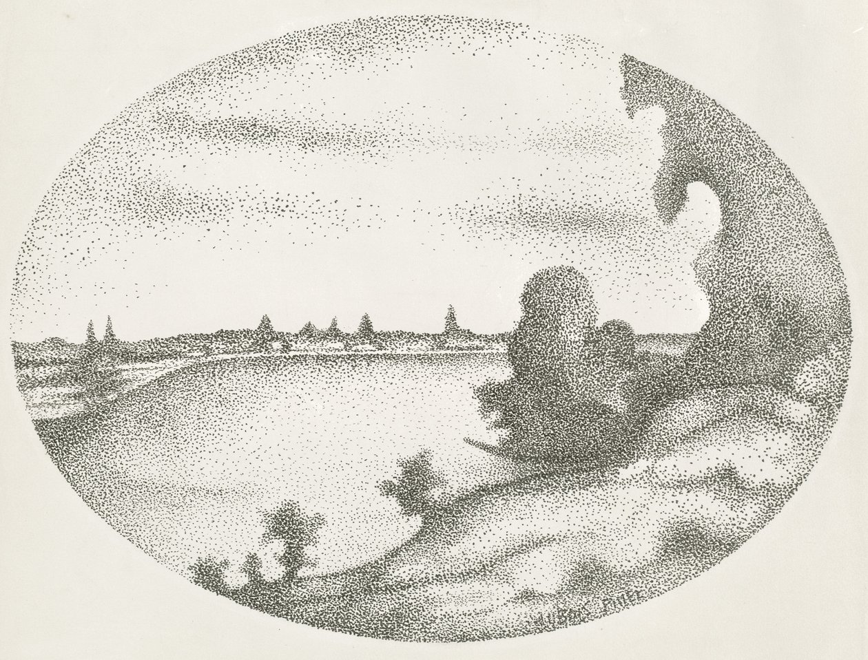 Et flodlandskab af Albert Dubois Pillet