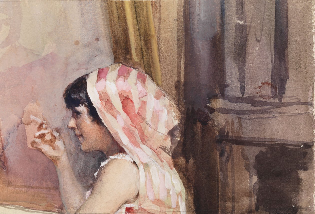 En rygende pige, studie fra Spanien af Albert Edelfelt