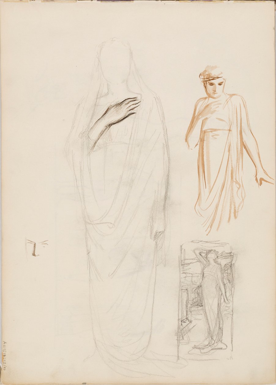 Aino Ackté som Alcestis, skitse af Albert Edelfelt