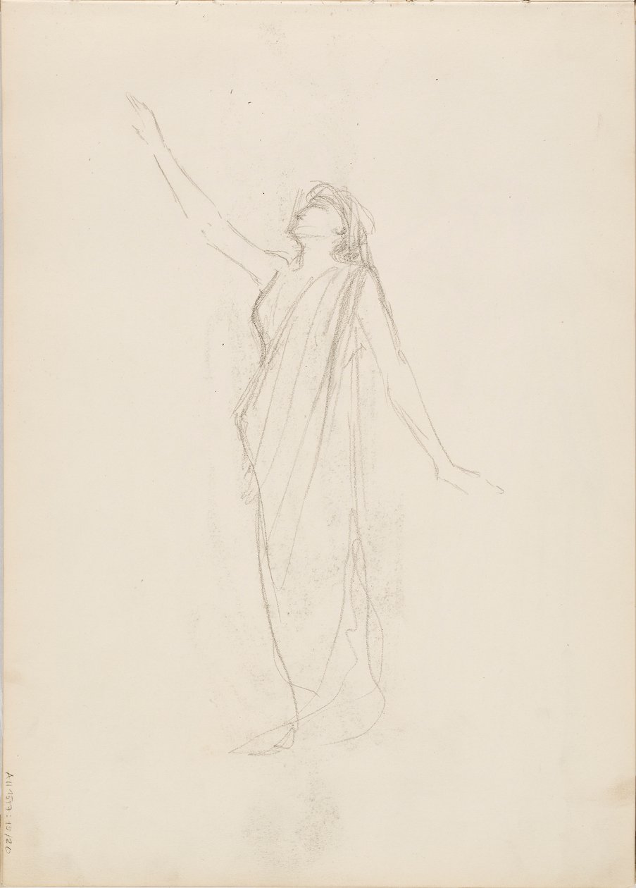 Aino Ackté som Alcestis, skitse af Albert Edelfelt