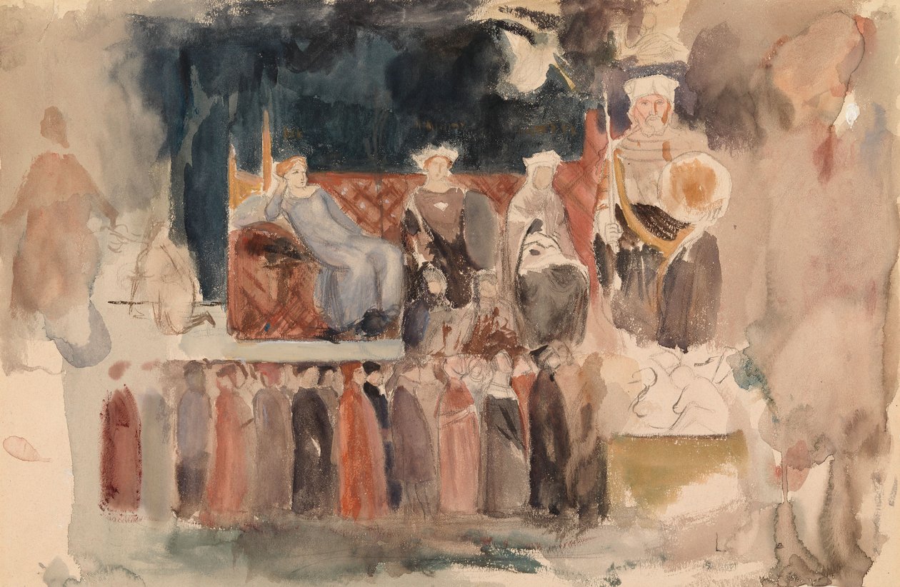 Allegori over det gode styre, skitse til Ambrogio Lorenzettis fresko i Palazzo Pubblico, Siena af Albert Edelfelt