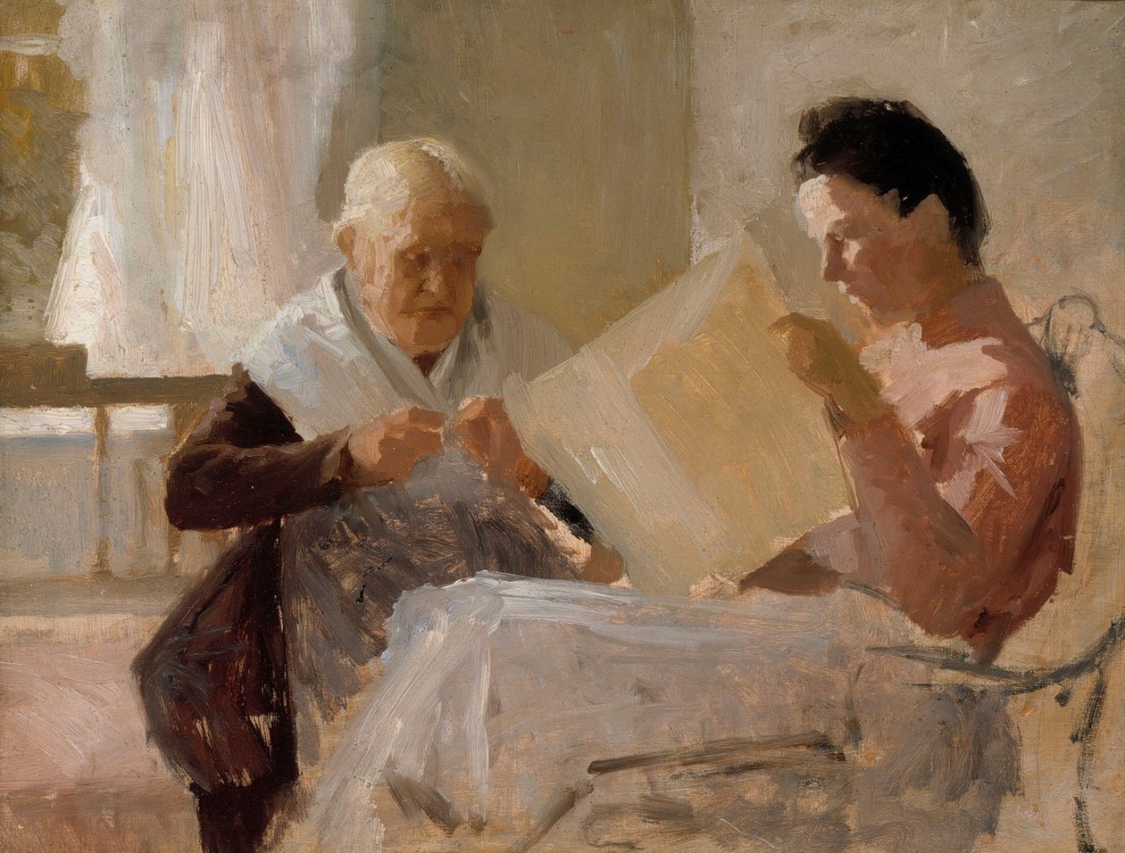 Annie Edelfelt med Fredrika Snygg af Albert Edelfelt