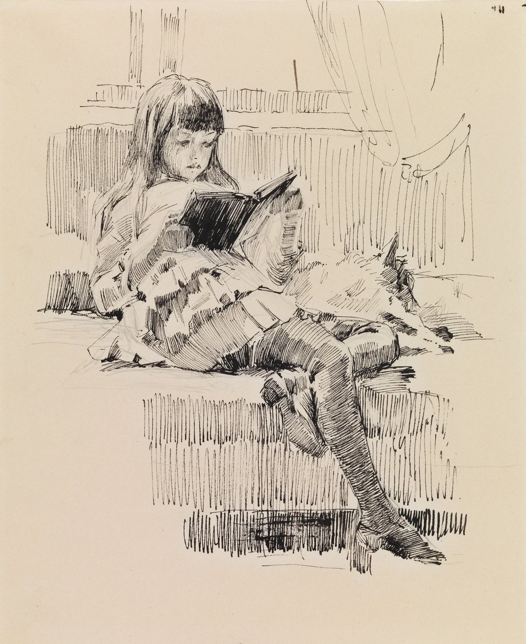 Berta Edelfelt, Studie til maleriet »Kære venner« (Berta og Capi) af Albert Edelfelt