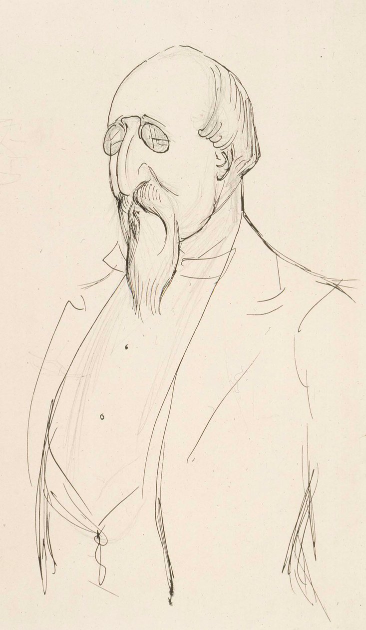 Karikatur af Leo Mechelin af Albert Edelfelt