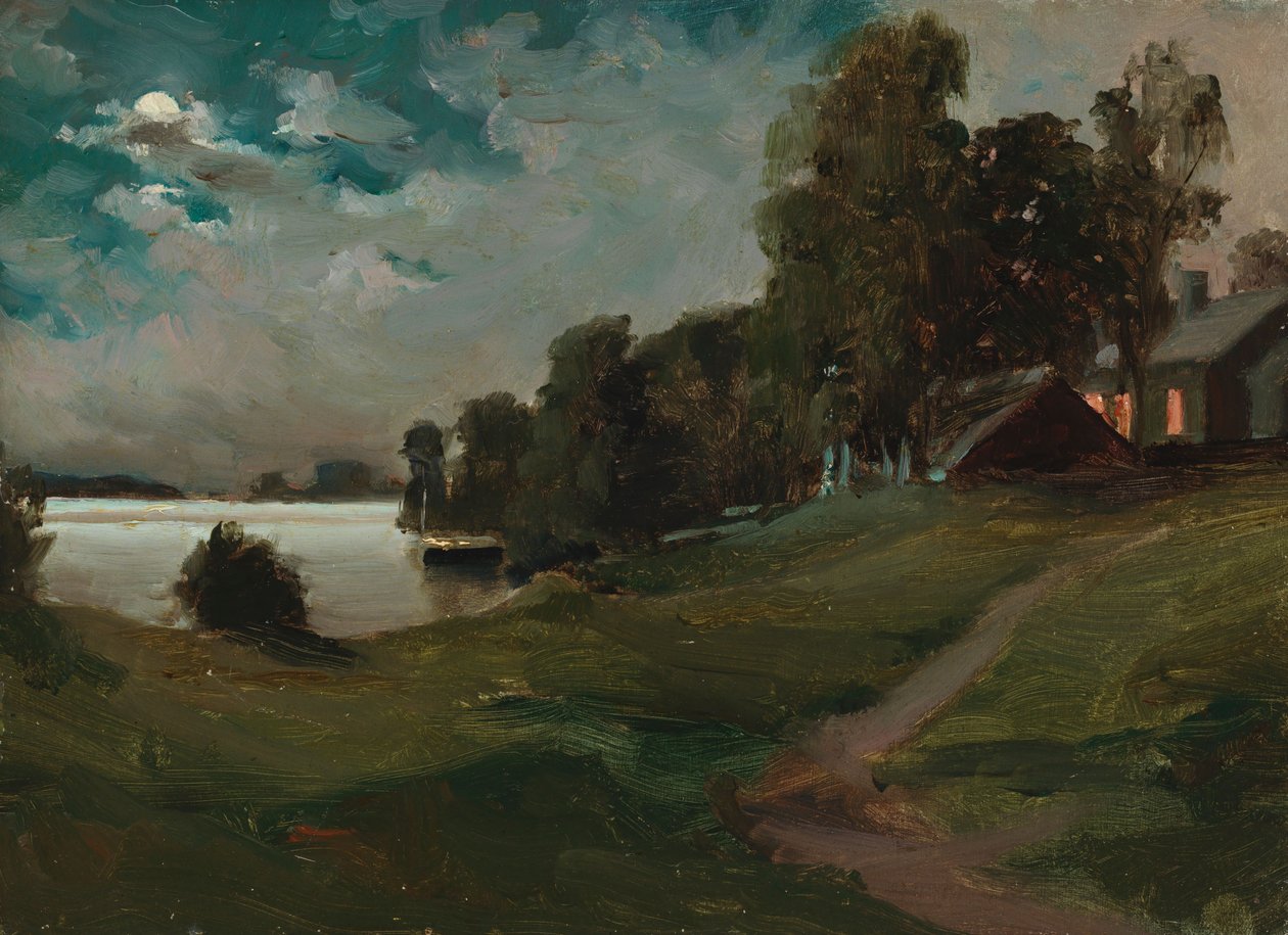 Haikko Villa i måneskin af Albert Edelfelt