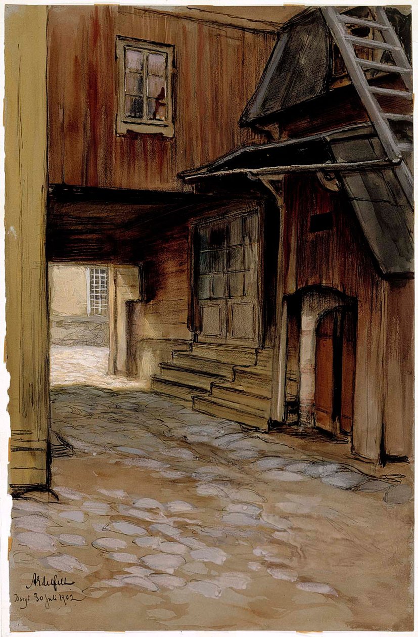 Hus i Porvoo af Albert Edelfelt