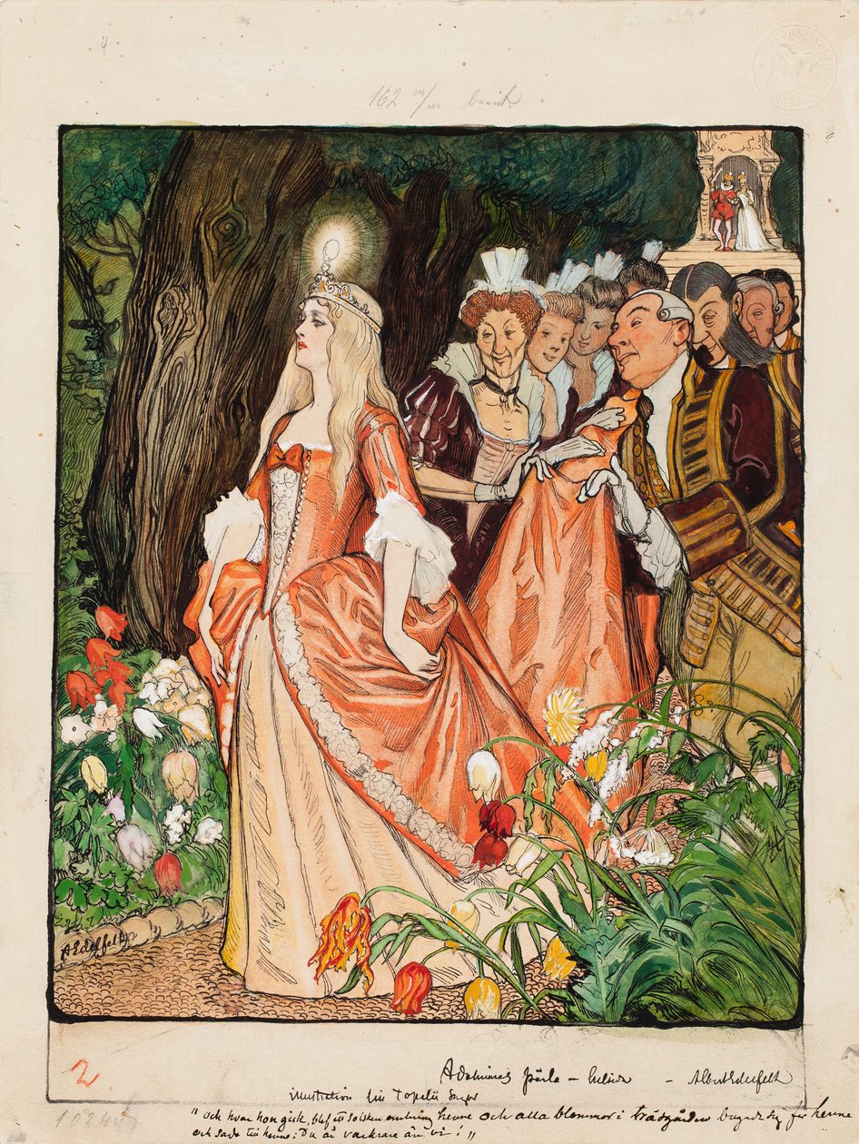 Illustration af Adalminas perle af Albert Edelfelt