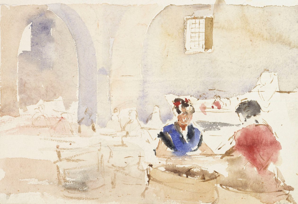 Interiør fra Spanien (Tobaksfabrikken i Sevilla) af Albert Edelfelt