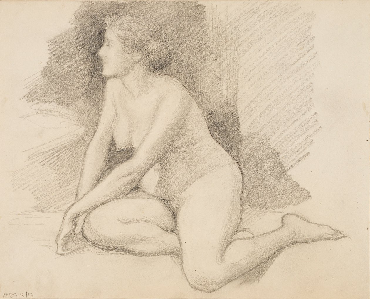 Sidder nøgen af Albert Edelfelt