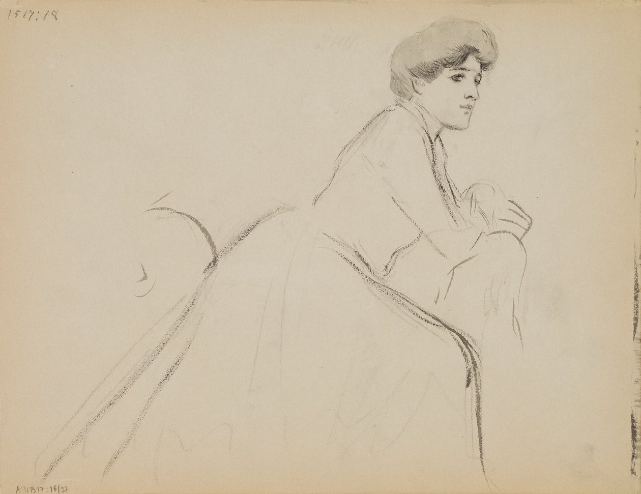 Siddende kvinde, profil af Albert Edelfelt