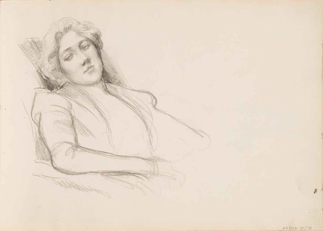 Siddende kvinde, halv kropsfilm af Albert Edelfelt