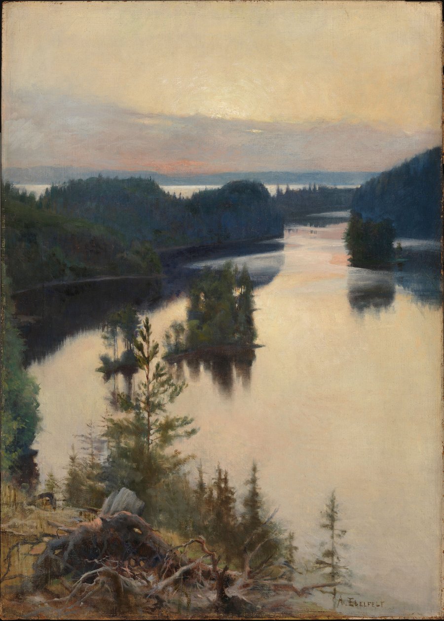 Kaukola Ridge ved solnedgang af Albert Edelfelt