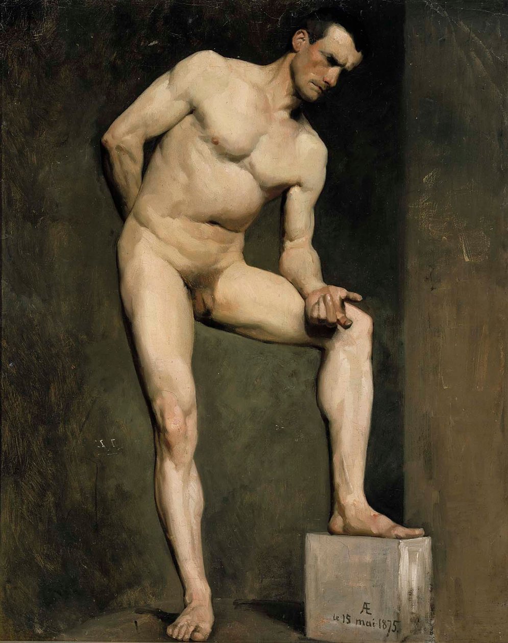Mandlig model, akademistudie af Albert Edelfelt