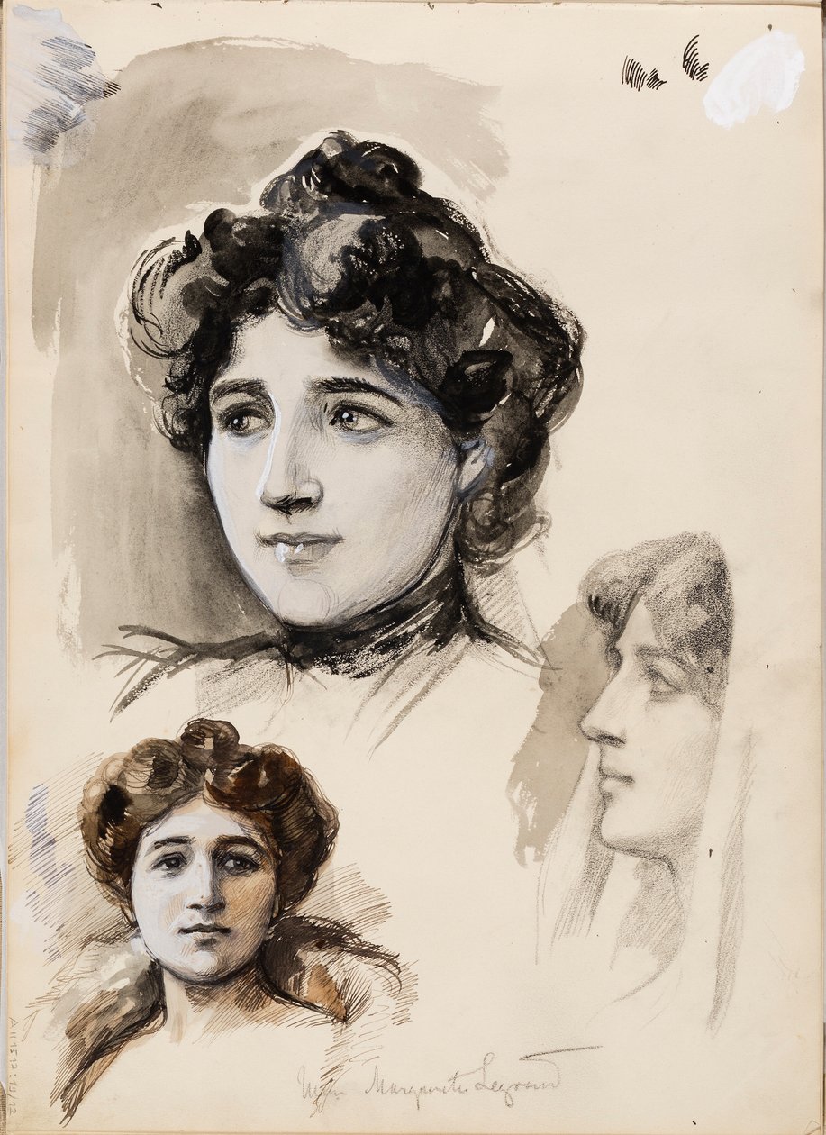 Mme Marguerite Legrand, skitser af Albert Edelfelt