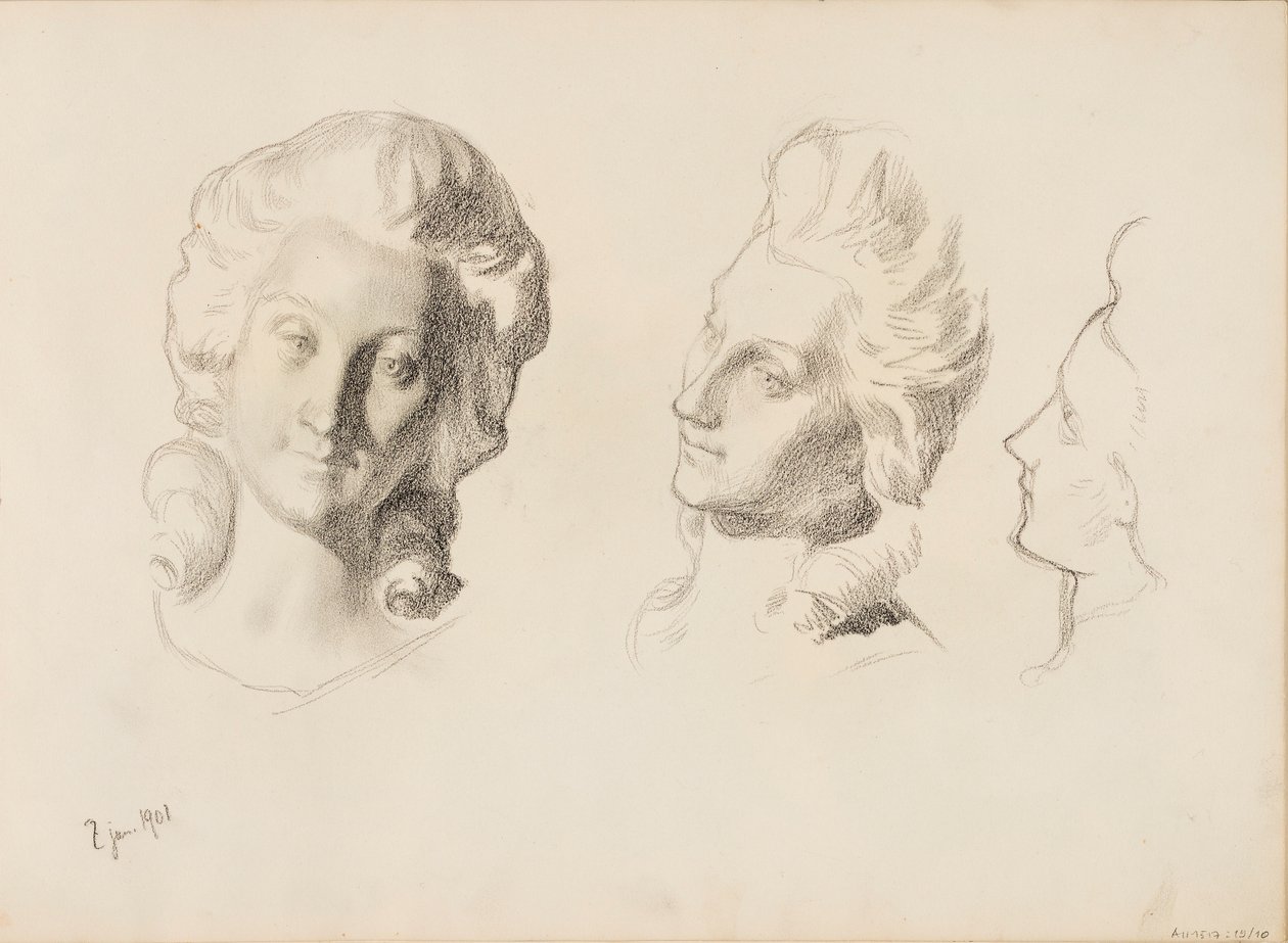 Masker, skitse / 1700-tallet (Rokokoo), skitse af Albert Edelfelt