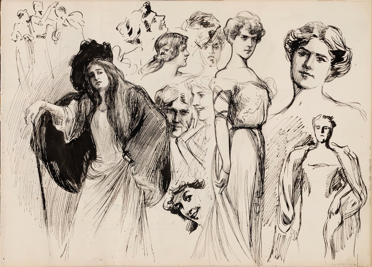 Kvindelige figurer af Albert Edelfelt