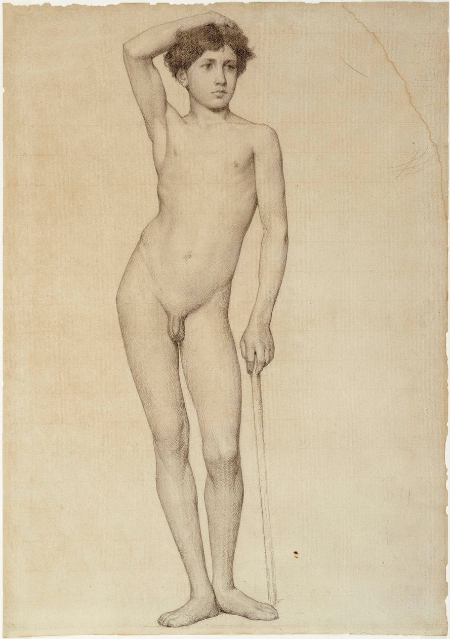 Nøgen mandlig model, akademistudie af Albert Edelfelt