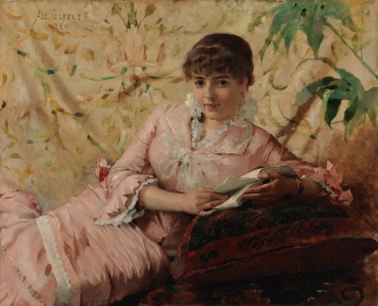Pariserinde, der læser af Albert Edelfelt
