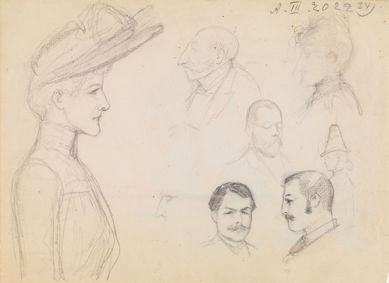 Portrætstudie (verso begonier) af Albert Edelfelt