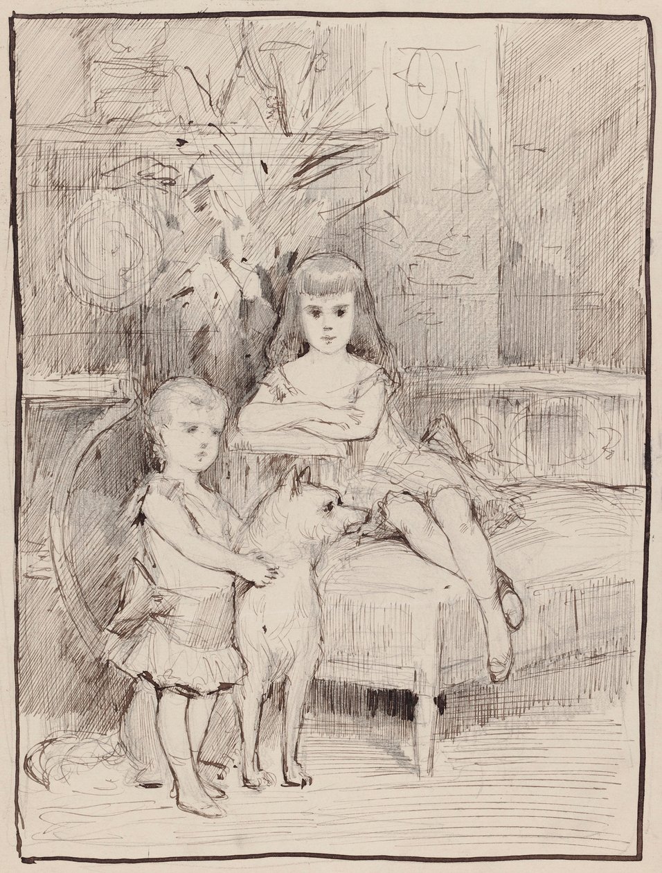 Portrætstudie af Michael og Xenia, børn af tsar Alexander III af Albert Edelfelt