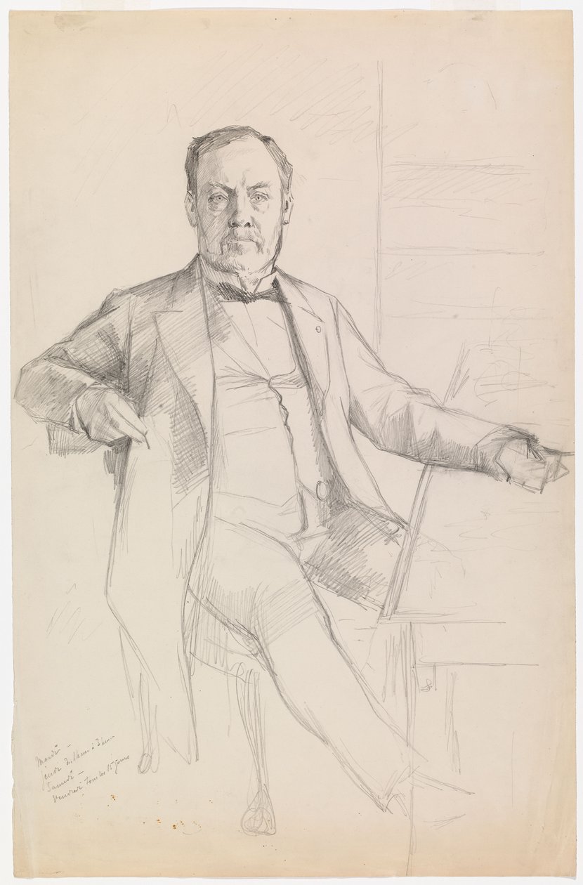 Portræt af Louis Pasteur, skitse af Albert Edelfelt