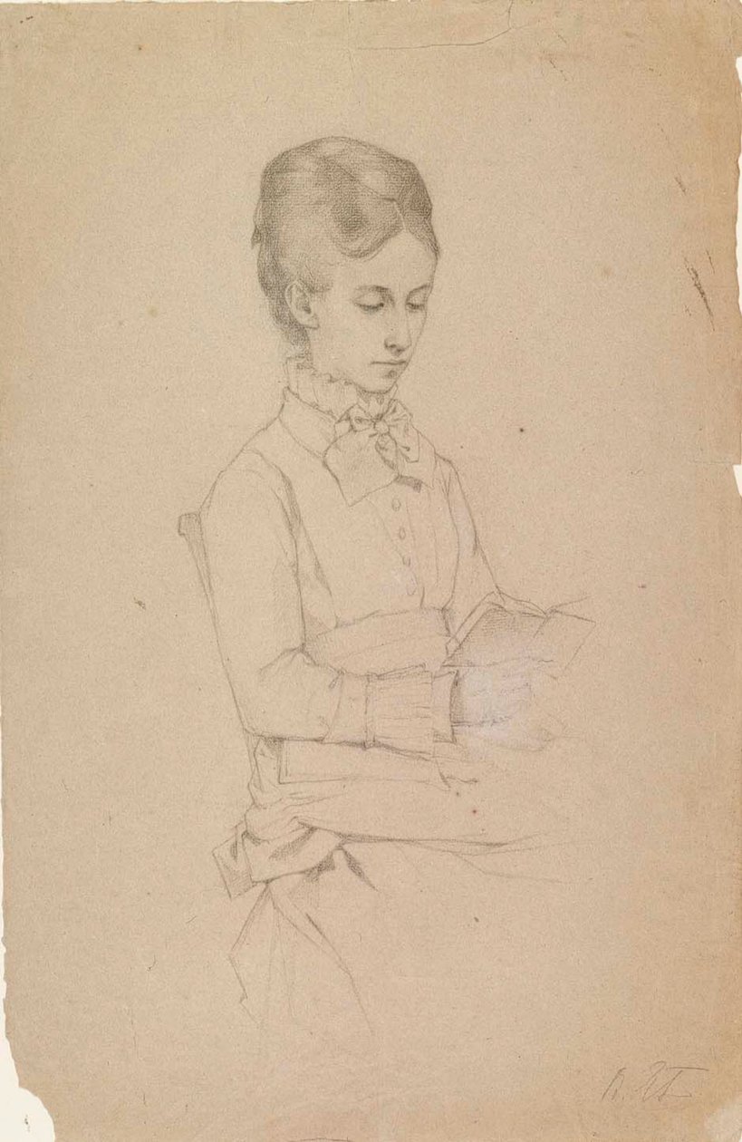 Portræt af en læsende kvinde af Albert Edelfelt