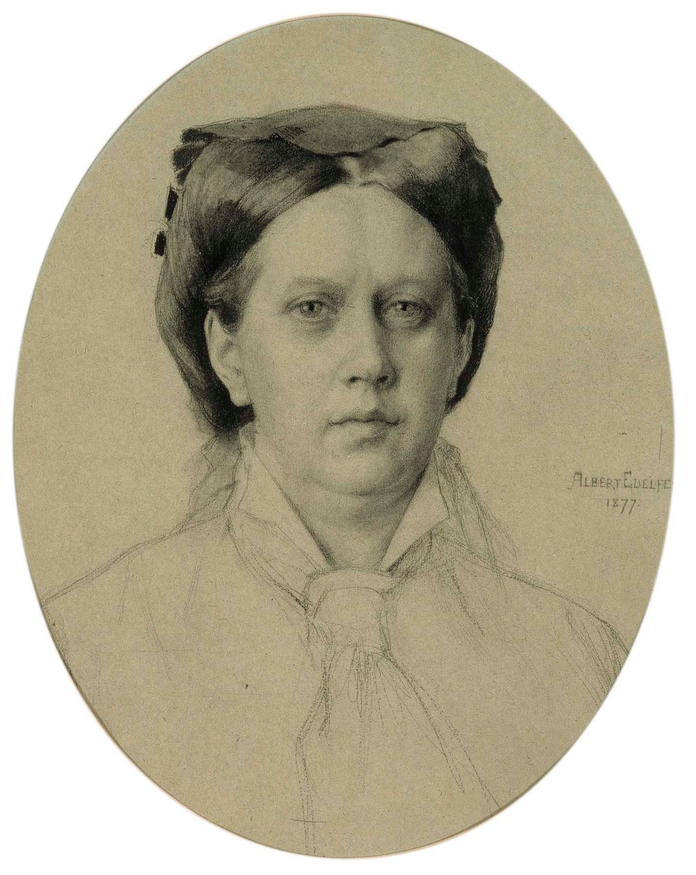 Portræt af kunstnerens mor af Albert Edelfelt