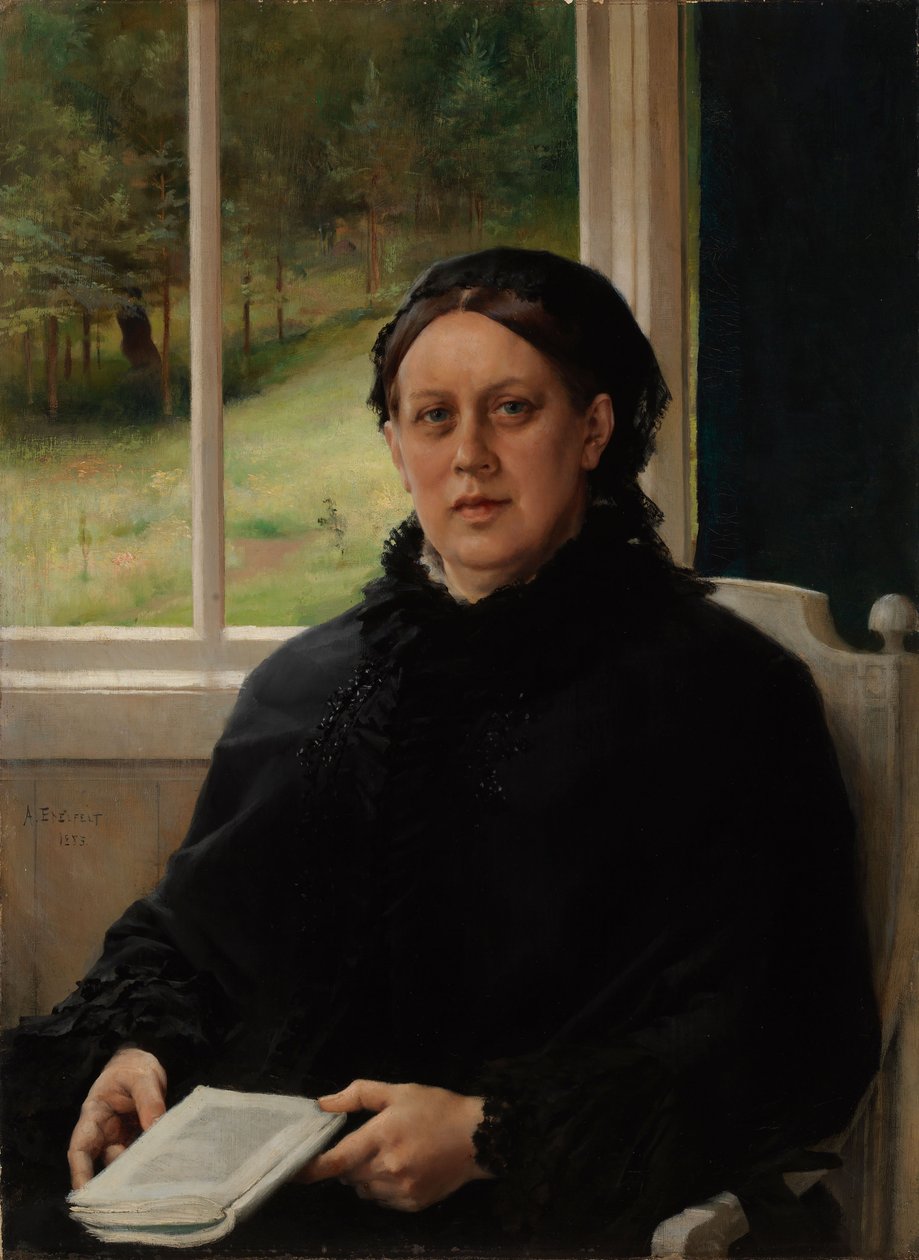 Portræt af kunstnerens mor, Alexandra Edelfelt af Albert Edelfelt