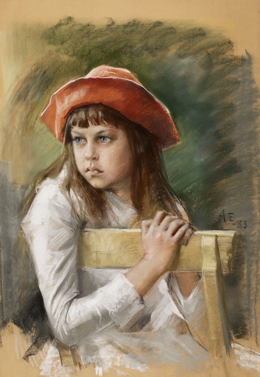 Portræt af kunstnerens søster Berta Edelfelt af Albert Edelfelt