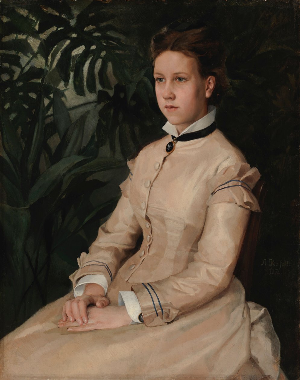 Portræt af kunstnerens søster Ellen Edelfelt af Albert Edelfelt