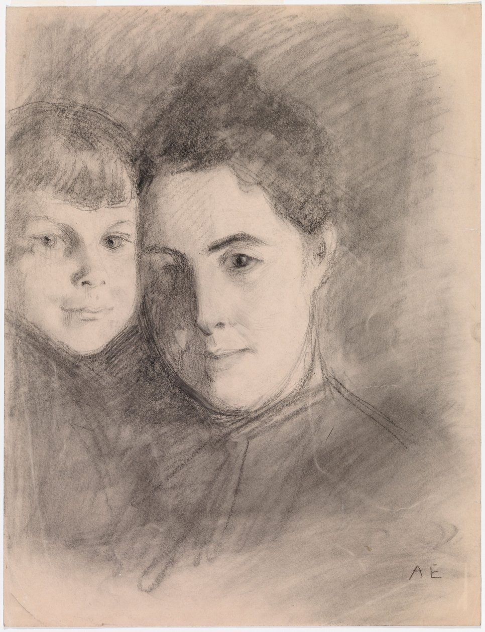 Portræt af kunstnerens kone og søn af Albert Edelfelt