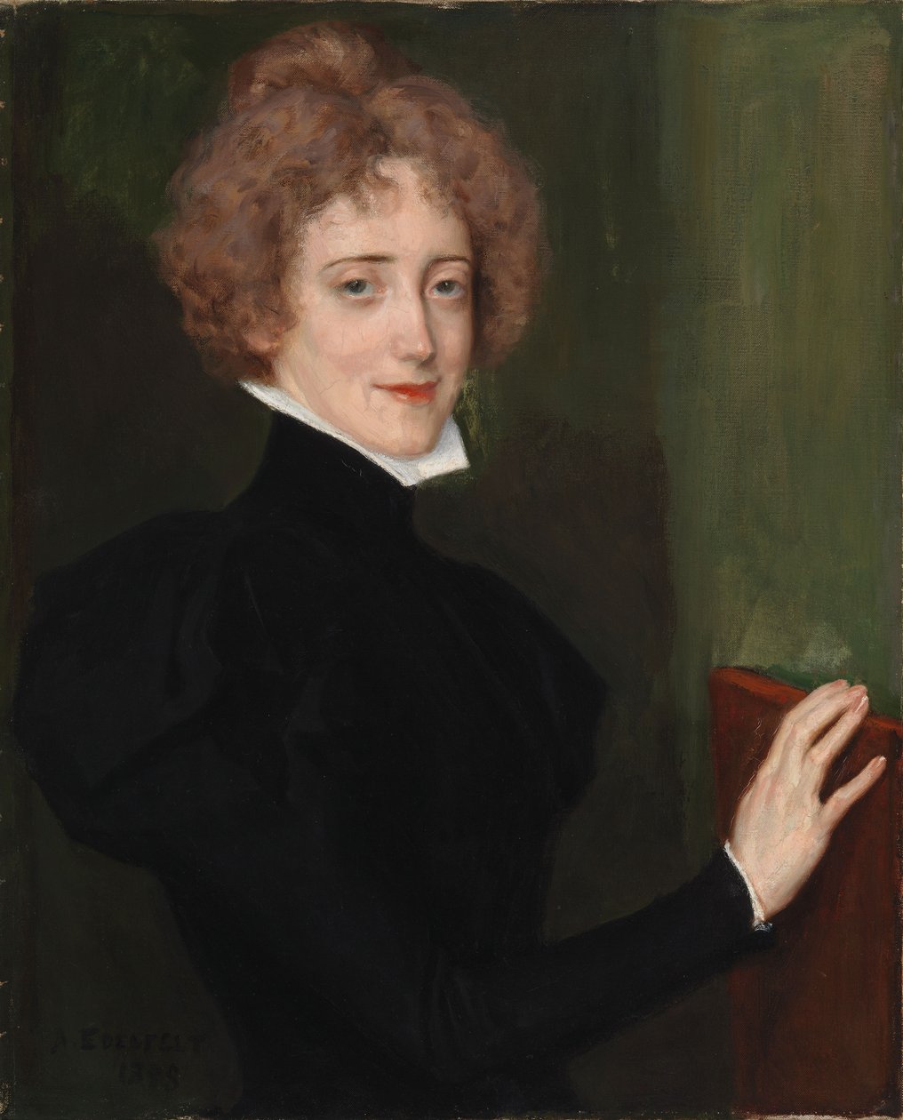 Portræt af forfatterinden Elsa Lindberg af Albert Edelfelt